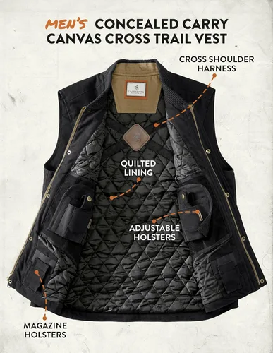 Vista 5 de Legendary Whitetails Chaleco de lona oculta para hombre