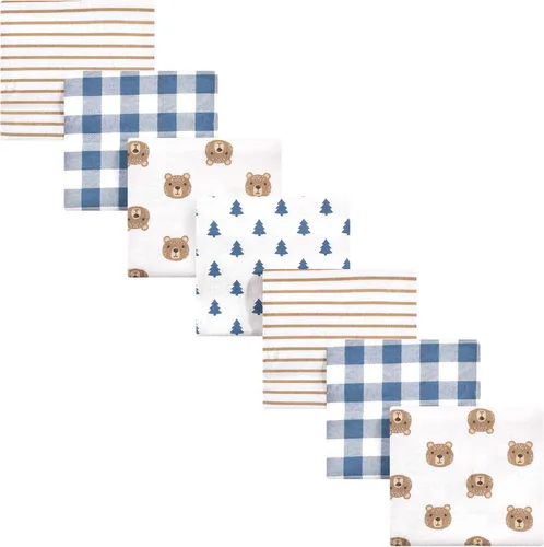 Vista 205 de Hudson Baby Unisex Baby Cotton Flannel Receiving Blankets Bundle, Neutral Woodland Pals, One Size (Pack of 2)
