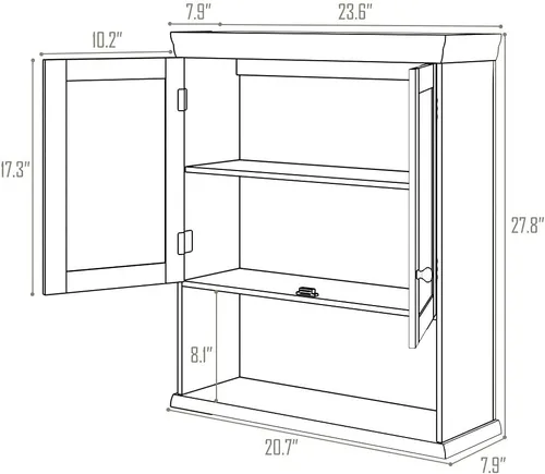 Vista 3 de HAPPYGRILL Gabinete de almacenamiento de baño montado en la pared Estante organizador de baño sobre el gabinete de almacenamiento del inodoro