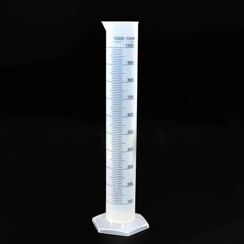 Vista 2 de Juego de cilindros de medición de plástico, 2 tamaños Vol.16.9 fl oz 33.8 fl oz, PP Material con graduación impresa azul, LVF004