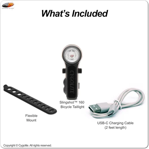 Vista 9 de Cygolite Slingshot 210 and 160 Lumen Bike Taillight Series, USB-C Rechargeable, User Adjustable Flash Speeds, 7 Night & Daytime Modes, Sleek and