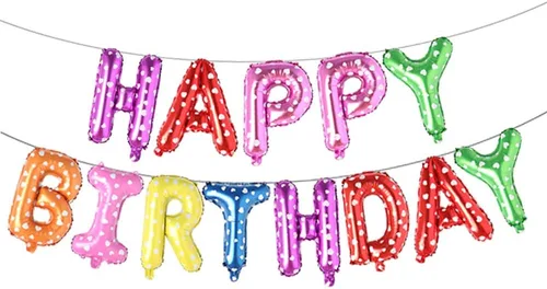 Vista 11 de Globos de cumpleaños con texto en inglés «Happy Birthday», de papel de aluminio para decoración (idioma español no garantizado), Azul Start