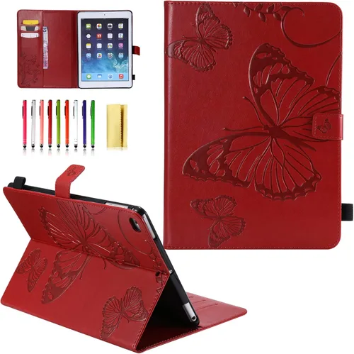 Vista 11 de Funda para iPad de 6ª/5ª generación de 9.7 pulgadas 2018/2017, para iPad Air 2/Air 1 con soporte, soporte para lápices, bolsillo