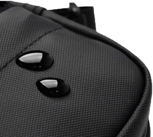 Vista 3 de ZETTEZ Cangurera de cuero - Diseño unisex de lujo para viajeros con estilo, Negro