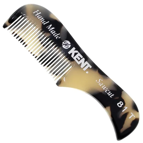 Vista 10 de Kent Un peine de bolsillo para bigote de barba de grafito 81T para hombre, bolsillo dentado fino para aseo y peinado del vello facial. Hecho a mano