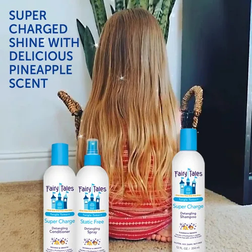 Vista 7 de Fairy Tales Tangle Tamer Super Charge Champú desenredante y acondicionador para niños, kit de viaje, sin parabenos, sin sulfatos, sin gluten, sin