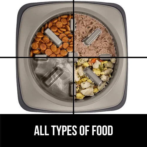 Vista 5 de GORILLA GRIP® Cuencos patentados de alimentación lenta sin BPA, juguete interactivo para perros y gatos, enriquecimiento de entrenamiento Beige