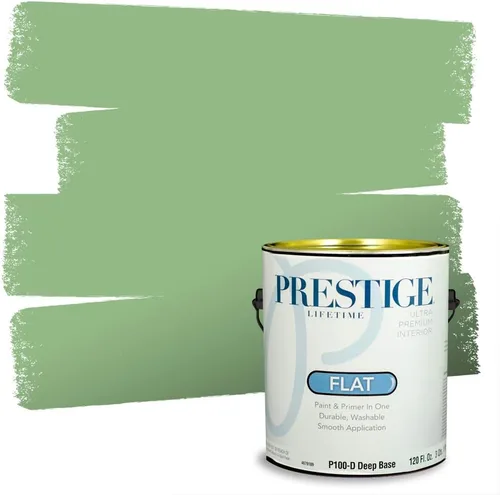 Vista 185 de PRESTIGE Pintura exterior e imprimación en uno, aloe, plano, 1 galón