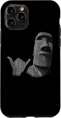 Vista 29 de Funny Easter Island Rapa NUI Moai Statue Surfer Shaka Sign Case for iPhone 16