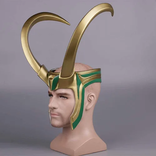 Vista 3 de CAFELE Superhero Helmet Detachable Horns Movie Thor Ragnarok Norse Mythology Mask Cosplay Adult Halloween Costume Party Props
