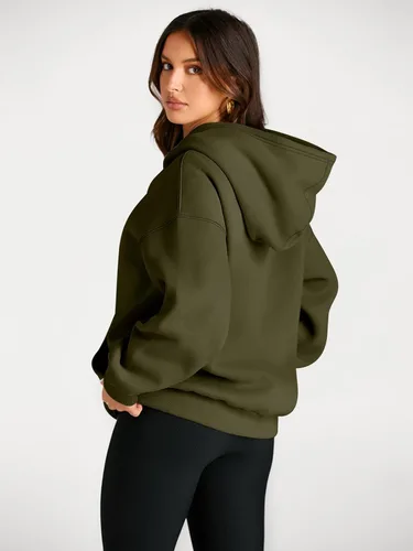Vista 94 de Trendy Queen - Sudaderas extragrandes con capucha para mujer, suéteres de manga larga, sin botones, de vellón, de otoño, ropa de invierno