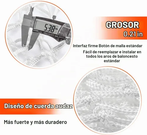 Vista 5 de PSLER Red de baloncesto de repuesto para exteriores - Red de aro