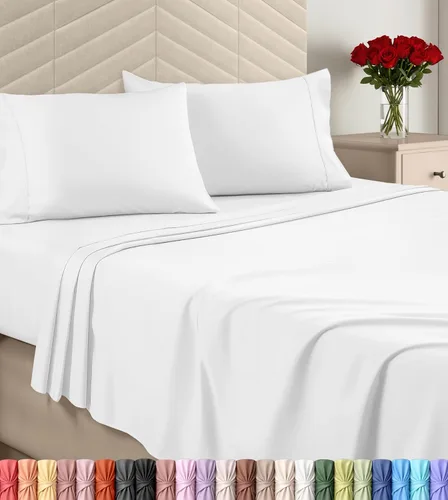 Vista 31 de Utopia Bedding - Juego de sábanas, tamaño individual, microfibra cepillada, suaves, esquinas profundas, incluye 1 encimera, 1 bajera y 1 fundas