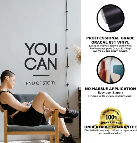 Vista 4 de You Can End of Story - Calcomanía motivacional de pared para gimnasio, yoga, ejercicio, fitness, entrenamiento, arte inspirador para pared, aula