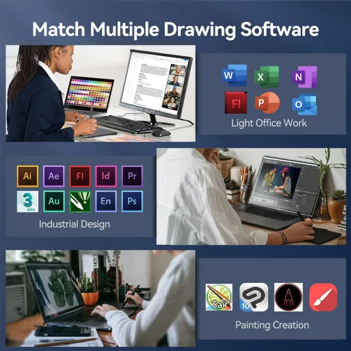 Vista 13 de UGEE S640 - Tableta de dibujo digital con 10 teclas de acceso rápido, tableta de 6.5 x 4 pulgadas con 8192 niveles de lápiz capacitivo sin batería
