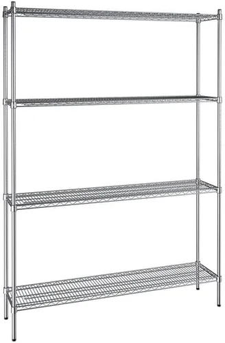 Vista 8 de Kit de 4 estantes de epoxi verde NSF de 21 x 72 pulgadas con postes de 86 pulgadas, estantería de almacenamiento resistente, kit de estantería