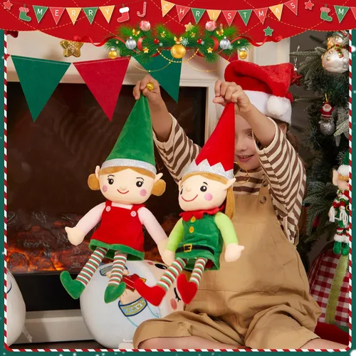 Vista 7 de Houwsbaby Elfo de Navidad, juguetes de peluche para niños y niñas, elfos de peluche, fiestas de Navidad, decoración del hogar, regalos para niños