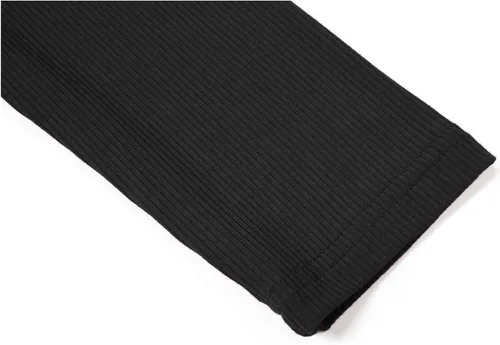 Vista 5 de POPZONE - Camisa de manga larga con cuello alto falso, ajustada, de punto acanalado