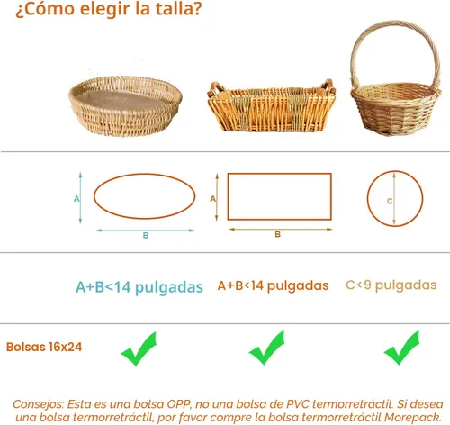 Vista 3 de Morepack Bolsas de celofán, 16 x 24 pulgadas, 20 unidades de celofán para cestas de regalo, bolsas transparentes