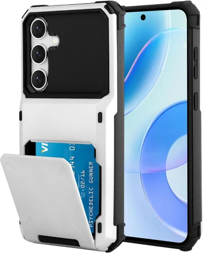 Vista 79 de Funda tipo cartera para Samsung Galaxy S22 con ranura para 2 tarjetas de crédito Funda a prueba de golpes Hybrid Heavy Duty Protection Armor Funda