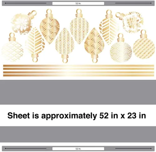 Vista 2 de Ornamentos Kit de calcomanía decorativo para pared de día festivo en oro – Navidad decoración kit de calcomanía decorativo para pared por sintética