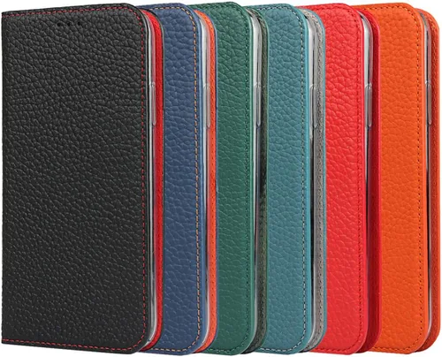 Vista 9 de iCoverCase Compatible con iPhone 11 Pro Max, funda magnética de piel auténtica con bloqueo RFID, correa para la muñeca y ranuras para tarjetas, Verde