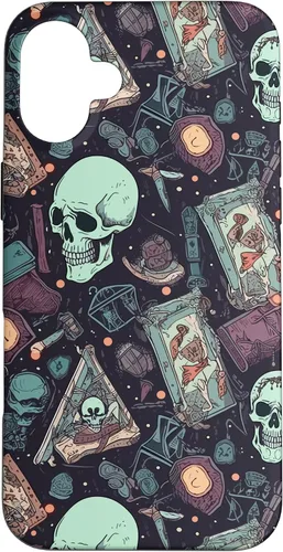 Vista 23 de Eerie Tarot Cards and Crystals Pattern Scary Cute Halloween Case for iPhone 17