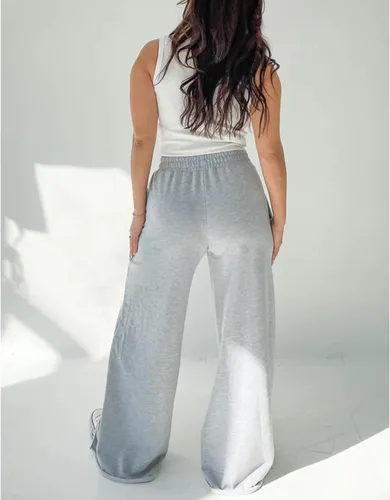 Vista 3 de Pantalones deportivos de pierna ancha para mujer, elásticos, cintura alta, pierna recta, pantalones deportivos holgados con bolsillos