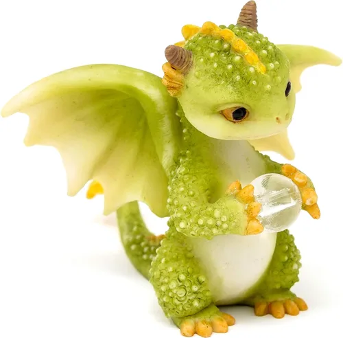 Vista 3 de Top Collection Rex The Green Dragon - Mini figura coleccionable de fantasía (orbe de cristal)