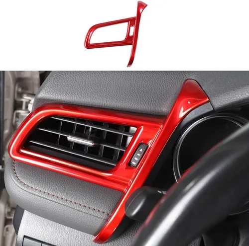 Vista 11 de Panel de control de la manija de cambio, 1 unidad, decoración interior del automóvil, accesorios para interiores de automóviles, accesorios para Rojo