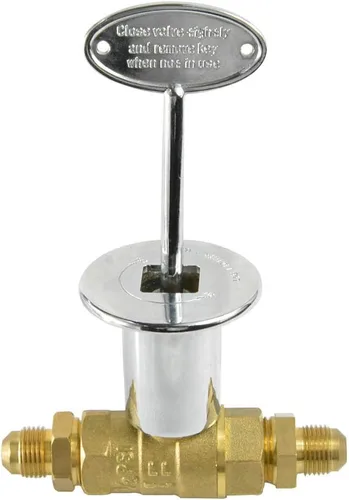 Vista 3 de Stanbroil Kit de instalación para fogatas con válvula de llave cromada de 1/2 pulgada para conexión de gas propano, 90K BTU máx