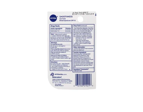 Vista 3 de Nivea A Kiss of Smoothness Cuidado de labios hidratante SPF 15-0.17 oz