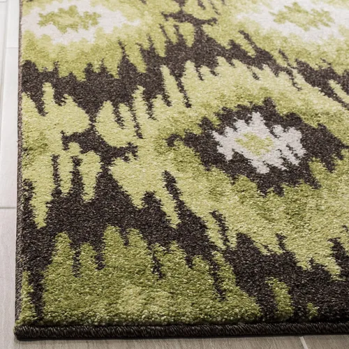 Vista 4 de SAFAVIEH Retro Collection - Alfombra decorativa de 3 x 5 pies, marrón oscuro y azul, diseño abstracto moderno, no desprende pelusa y de fácil