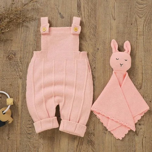 Vista 8 de Douhoow Overol de punto para bebé y niña, suéter con tirantes y pantalones, trajes de otoño e invierno