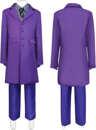 Vista 2 de Joker Costume for Kids Boys Teens Halloween Clown Cosplay Costume Deluxe Suit Coat Shirt Jacket Tie Pants Men Outfit