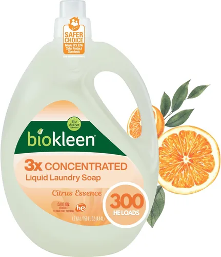 Vista 12 de Hojas de detergente para ropa Biokleen - Sin tinte y sin fragancia, hipoalergénicas, limpiador enzimático, quitamanchas, fórmula bioactiva, sin