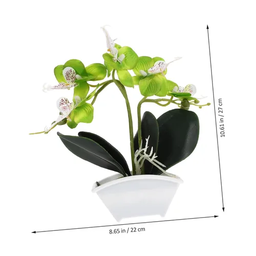 Vista 7 de Flor de seda falsa decorativa de Phalaenopsis para decoración de plantas de mesa, orquídea de seda artificial, mini orquídea para eventos