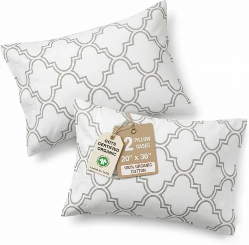 Vista 33 de Lane Linen - Juego de 2 fundas de almohada, 100% algodón orgánico, tamaño estándar, suaves, color blanco (20 x 26 pulgadas)