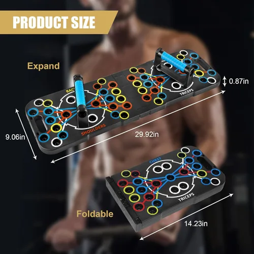 Vista 6 de Tabla de flexión plegable ajustable 56 en 1 para ejercicio, entrenamiento de fitness para entrenamiento de fuerza muscular máxima para hombres