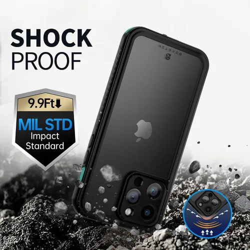 Vista 3 de BEASTEK Funda impermeable para iPhone 14 Pro Max, funda subacuática a prueba de golpes y polvo, serie FSN con protector de pantalla integrado