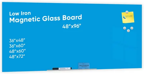 Vista 35 de Fab Glass and Mirror - Pizarrón magnético de vidrio con borrador, Negro
