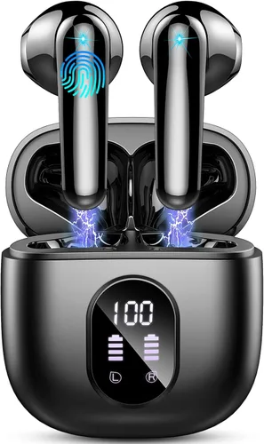 Vista 10 de Auriculares inalámbricos, auriculares Bluetooth V5.4 estéreo con graves con micrófonos ENC con cancelación de ruido, auriculares Bluetooth 56H