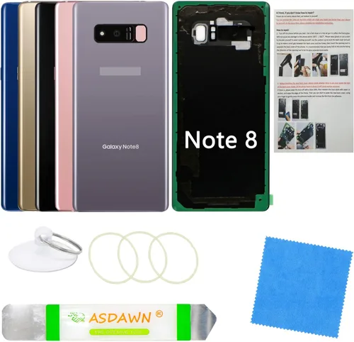 Vista 103 de Para Galaxy Note 8 SM-N950 All Carriers Reemplazo de cristal del panel Cinta preinstalada + lente de cámara preinstalada + kit de herramientas