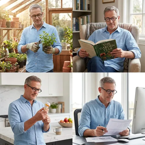 Vista 4 de Eyekepper Reading Glasses for Men, Small Round Readers Women
