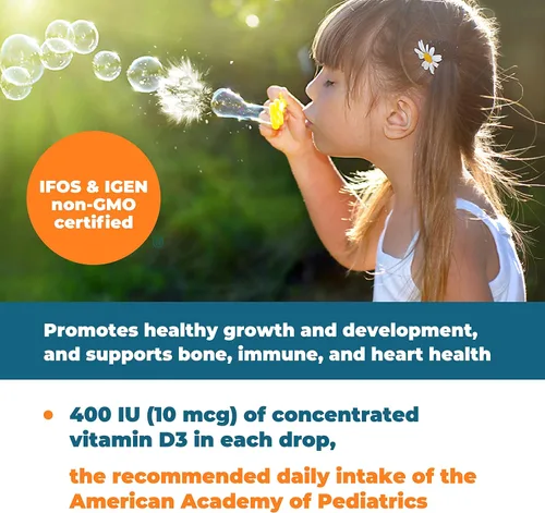 Vista 6 de Carlson - Super Daily D3 para niños, gotas de vitamina D para niños, 400 UI por gota, suministro de 1 año, salud cardíaca e inmunológica