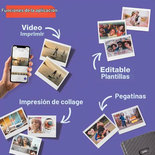 Vista 3 de Impresora Fujifilm Instax Link Wide - Mocha Gris