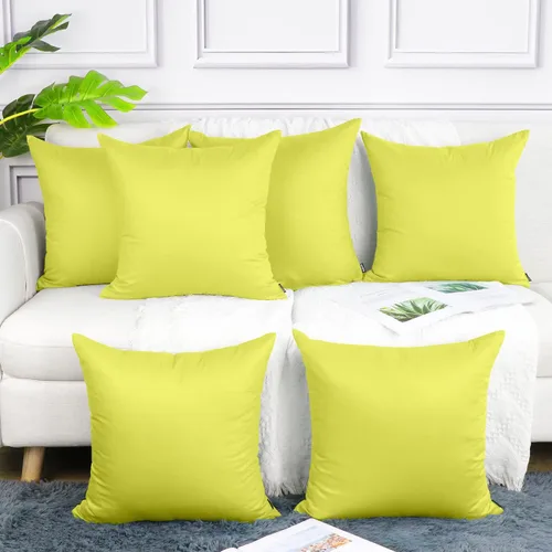 Vista 16 de Coddsmz Paquete de 6 fundas de almohada decorativas 100% algodón, fundas de cojín cuadradas de Navidad sólidas para el hogar, cama, sofá, día