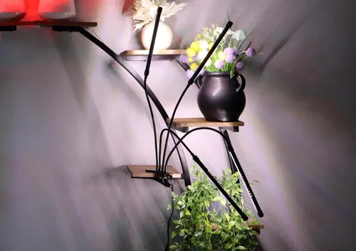 Vista 8 de Luz de cultivo de plantas, espectro completo de 6000 K con LED rojos y blancos ajustables, atenuación de 10 niveles, lámpara de clip alimentada por