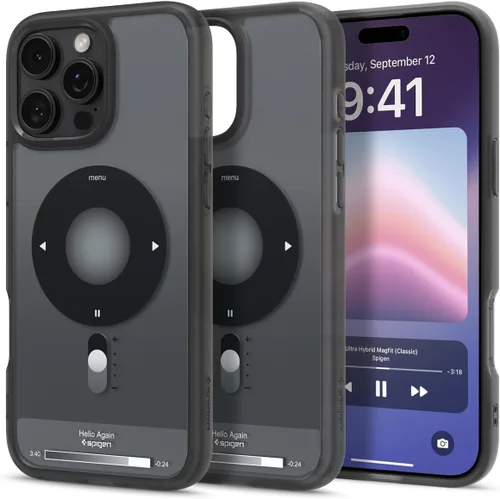 Vista 35 de Spigen Ultra Hybrid MagFit Impresión Digital Directa - Funda para iPhone 16 Pro [Diseño Personalizado][Compatible con Magsafe] - Analógica DDP