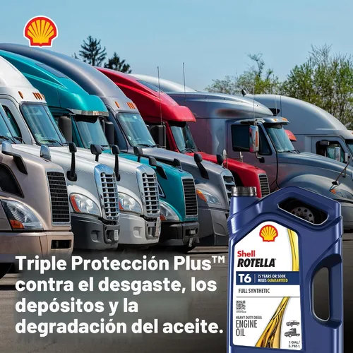 Vista 7 de Aceite de motor Shell Rotella T6 totalmente sintético 5W-40, 1 galón (paquete de 3)